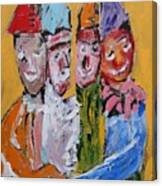 Four Clowns Do We Need A Stability Pact Satiric Paintings Iii Canvas Print