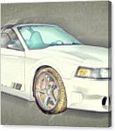 Fourth Generation Mustang Saleen Rag Top Colour Sketch Canvas Print