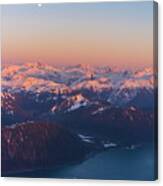 Frederick Sound Ice And The Coast Range At Dusk Canvas Print