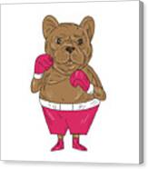 French Bulldog Boxer Boxing Stance Cartoon Canvas Print