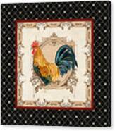 French Country Roosters Quartet 4 Canvas Print