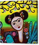 Frida And Bird Canvas Print