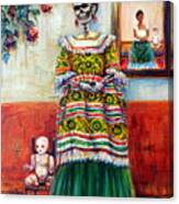 Frida And Her Doll Canvas Print