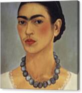 Frida Kahlo - Self-portrait With Necklace Canvas Print