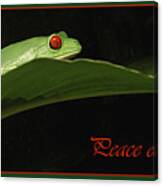 Frog Holiday Card And Mug Canvas Print