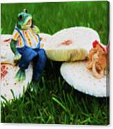 Froggy And Friend Canvas Print