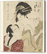 From Geliefden Akeneya Hanshichi In Minoya Sankatsu., Rekisentei Eiri, 1795 - 1800 Canvas Print