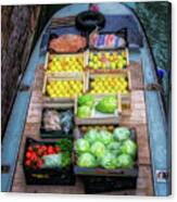 Fruit And Vegetable Barge In Venice Canvas Print