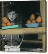 Fruit Vendor-signed-#061 Canvas Print