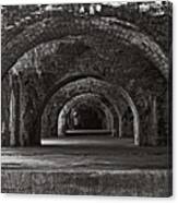 Ft. Pickens Arches Bw Canvas Print