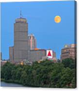 Full Moon Across Boston Skyline Canvas Print