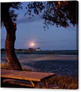 Full Moon At Inlet Watch Canvas Print
