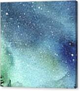 Galaxy Watercolor Aurora Painting Canvas Print