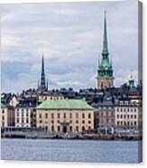 Gamla Stan Stockholm's Entrance By The Sea Canvas Print