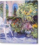 Garden Chair In The Patio Canvas Print