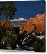 Garden Of The Gods At Night Canvas Print