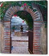 Gate To The Sacred Garden And Bell Wall Mission San Juan Capistrano California Canvas Print