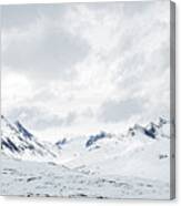Gateway To The Klondike -- Snow-covered Landscape In British Columbia, Canada Canvas Print