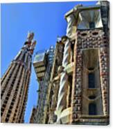 Gaudi's Tower La Sagrada Families Color Canvas Print