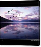 Geese Over Glacier Lake Poster Canvas Print