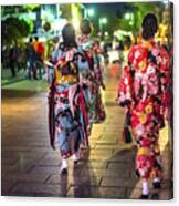 Geishas In A Rush Canvas Print