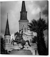 General Of New Orleans In Black And White Canvas Print