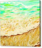 Gentle Beach Waves And Seashell Canvas Print