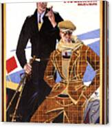 Georg Moehrlin - Ravensburg - Vintage German Fashion Advertising Poster - Wintersport Canvas Print