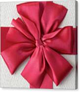 Gift Box With Red Bow Canvas Print