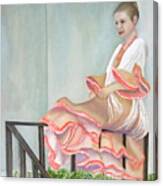 Girl In Flamenco Dress Canvas Print