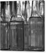 Glass Bottles Bw I Canvas Print