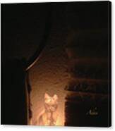 Glimpses - Night Cat Canvas Print