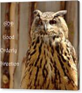 God Equals Owl Canvas Print