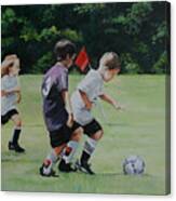 Going For The Goal Canvas Print