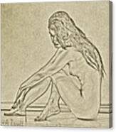 Gold - Female Sitting Pose Canvas Print