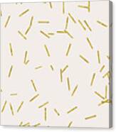 Gold Stick Confetti Print On Light Creme Canvas Print
