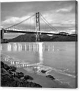 Golden Gate Bridge In Black And White - San Francisco Cityscape Canvas Print