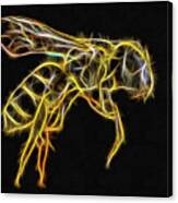 Golden Honey Bee Fractalized Canvas Print