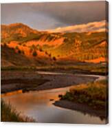 Golden Sunset In Lamar Valley Canvas Print