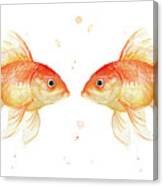 Goldfish Love Watercolor Canvas Print