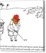 Golf Caddy Instructs Trump Canvas Print