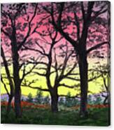 Gorgeous Sunrise Watercolor Landscape Canvas Print