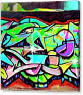 Urban Graffiti Art Abstract 3, North 11th Street, San Jose 1990 Canvas Print
