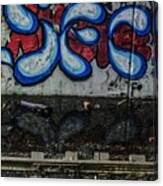 Graffitti And Train Tracks Canvas Print