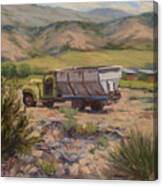 Green And Silver Truck Canvas Print