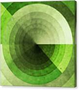 Green Grunge Circles Canvas Print