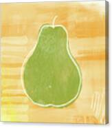 Green Pear 2- Art By Linda Woods Canvas Print