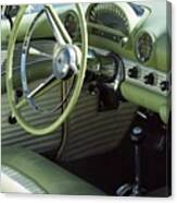 Green Thunderbird Wheel And Front Seat Canvas Print