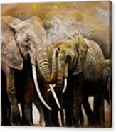 Group Of Elephants 01 Canvas Print