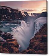 Gullfoss Sunset Canvas Print